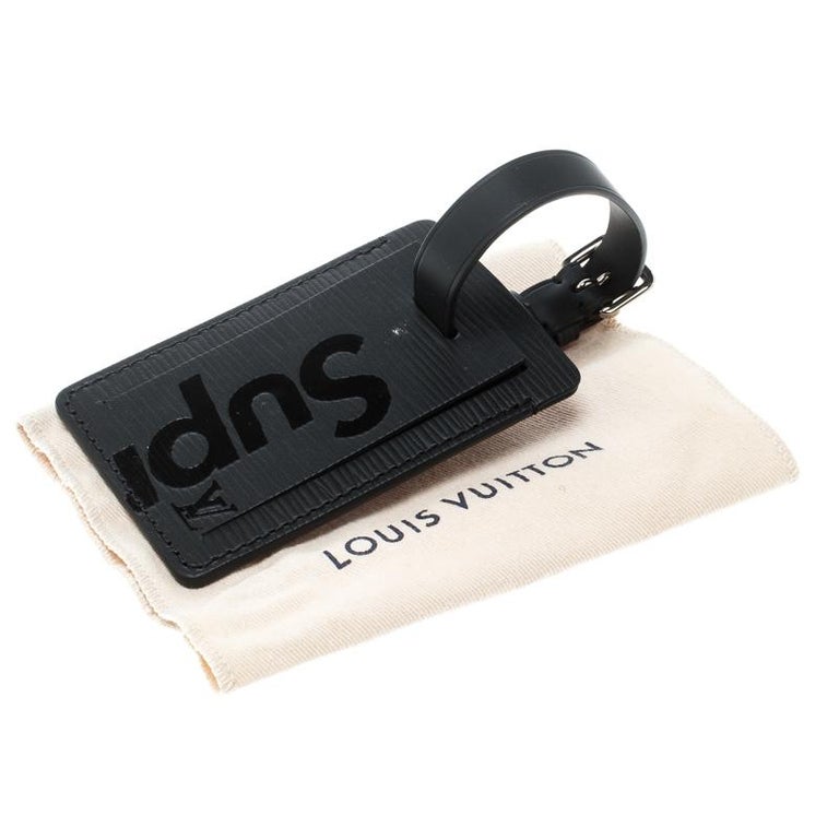 Louis Vuitton Black Epi Leather X Supreme Luggage Tag For Sale at 1stdibs
