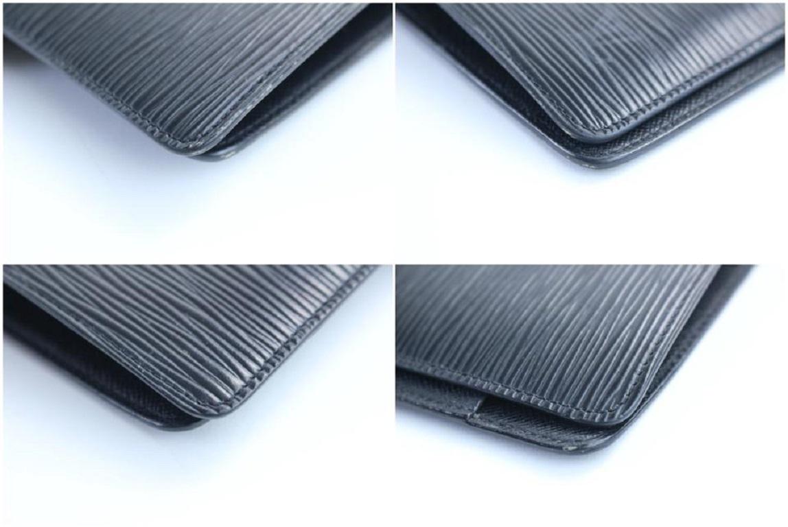 Women's Louis Vuitton Black Epi Noir Agenda MM 213418