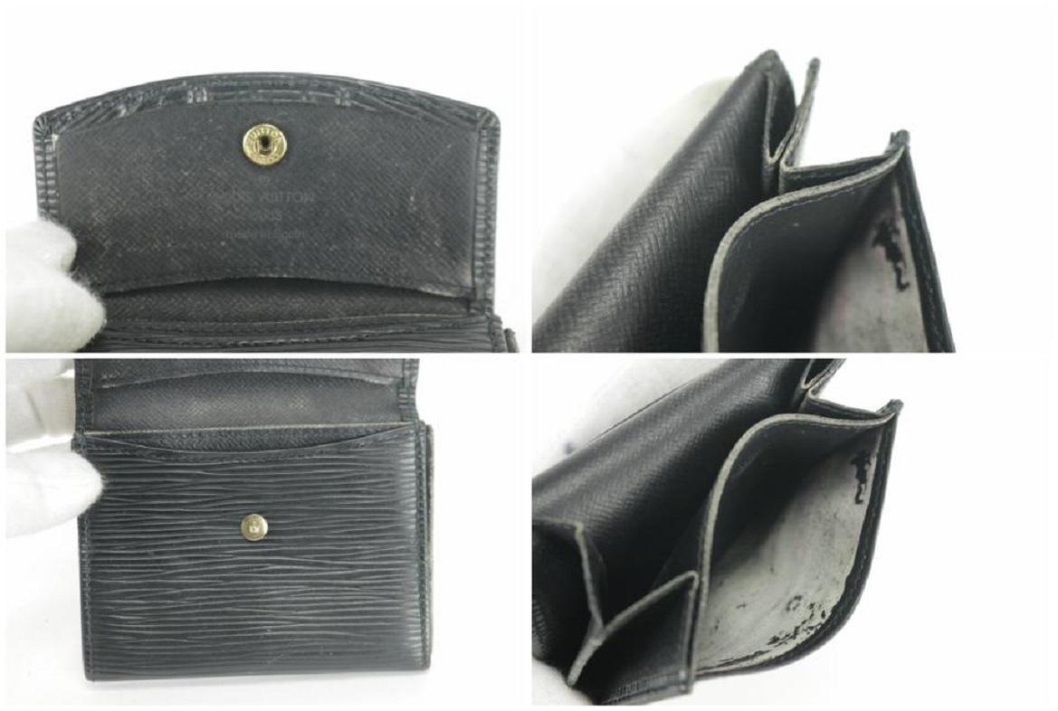 Louis Vuitton Black Epi Noir Business Card Holder Case 5lk1212 Wallet In Good Condition For Sale In Dix hills, NY
