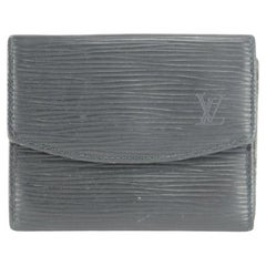 Pre-Owned Louis Vuitton Black Epi Leather Envelope Business Card Holde 