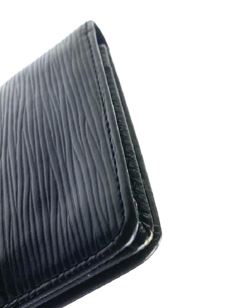 Louis Vuitton Black Epi Noir Long Bifold Card Brazza 4la520 Wallet For Sale 2