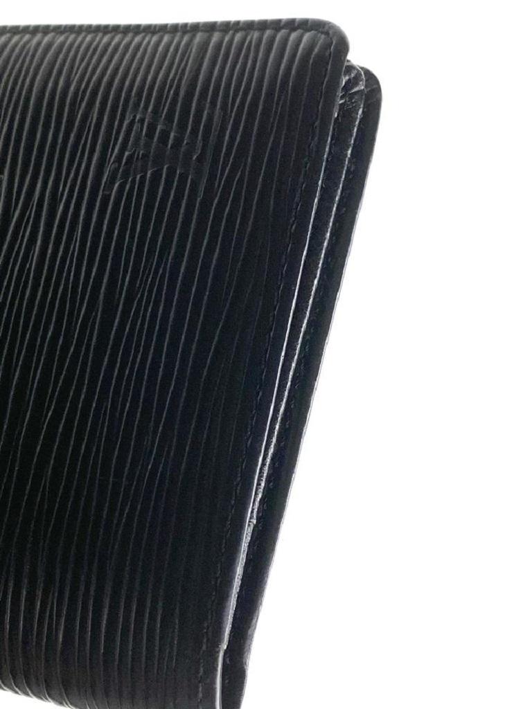 Louis Vuitton Black Epi Noir Long Bifold Card Brazza 4la520 Wallet For Sale 3