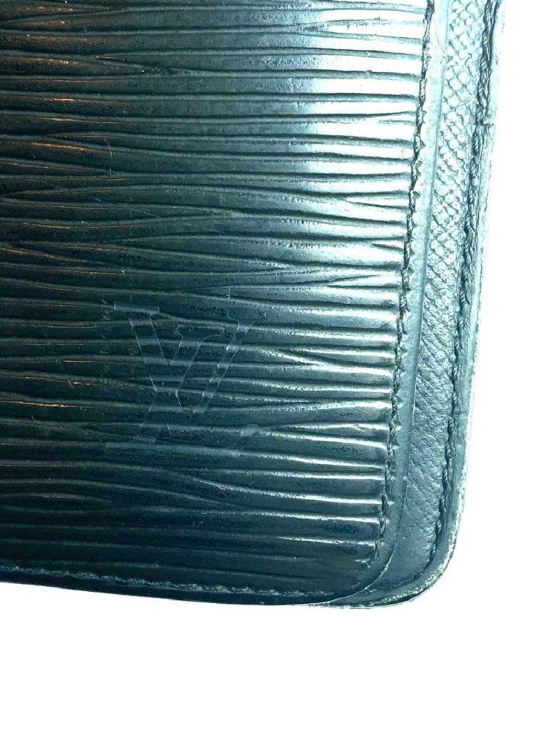 Portefeuille Agenda Louis Vuitton noire Epi Noir à anneau moyen Mm 13l618 en vente 1