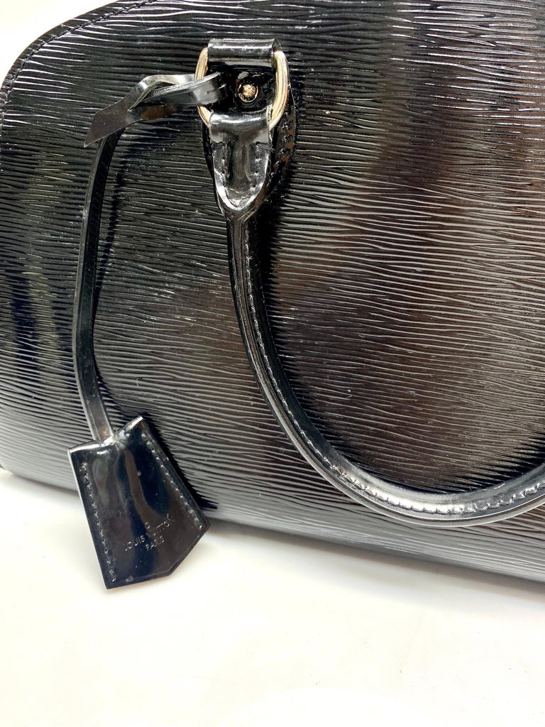 Louis Vuitton Black Epi Patent Jasmine Handbag