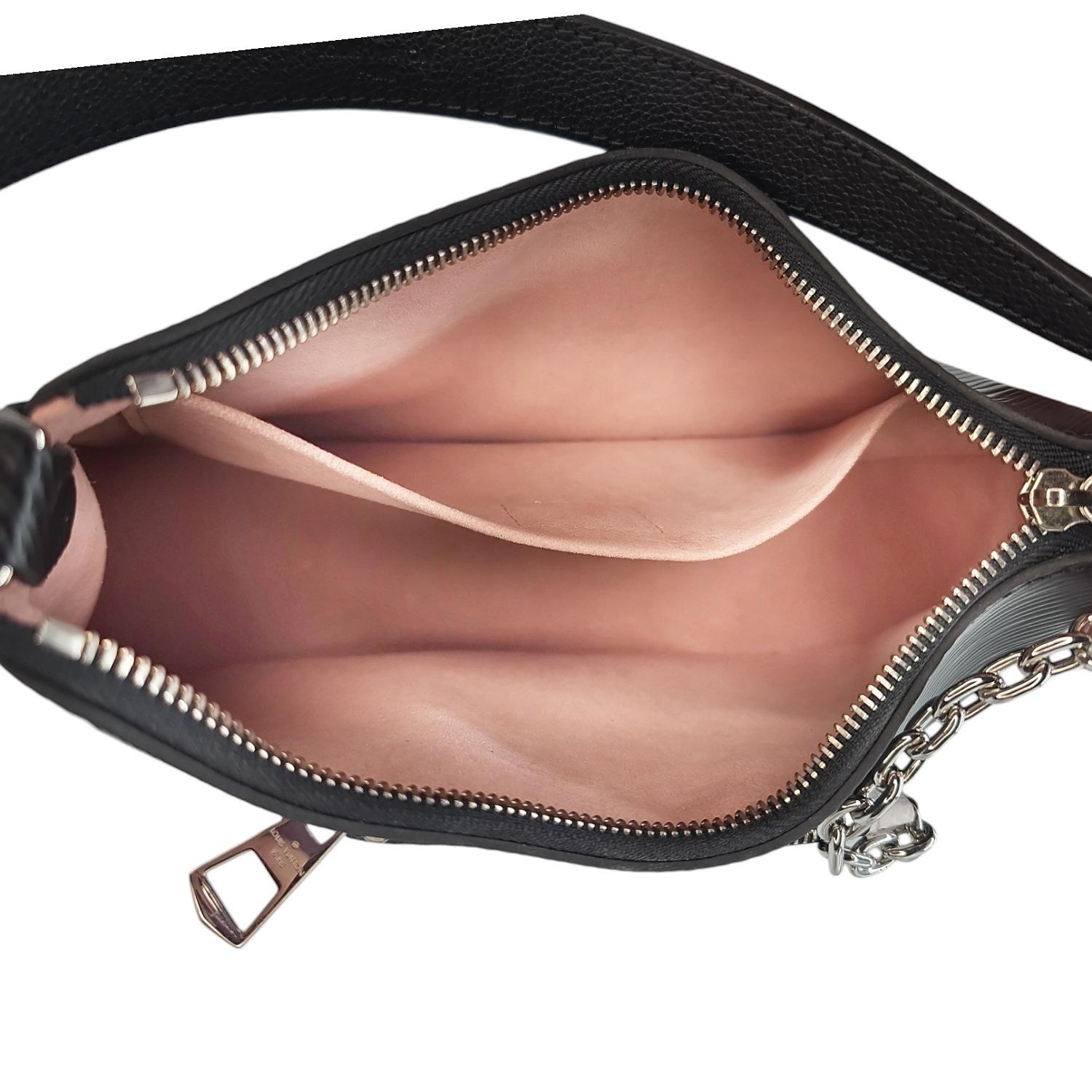 Louis Vuitton Black Epi Pochette Marelle poignée supérieure baguette en vente 1