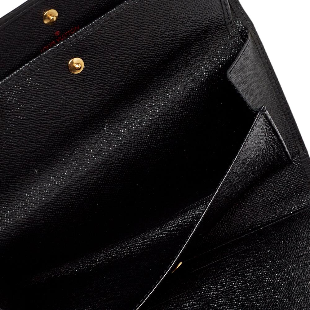 Louis Vuitton Black Epi Porte Tresor International Long Wallet In Good Condition In Dubai, Al Qouz 2