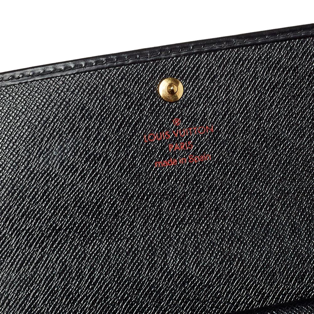 Women's Louis Vuitton Black Epi Porte Tresor International Long Wallet