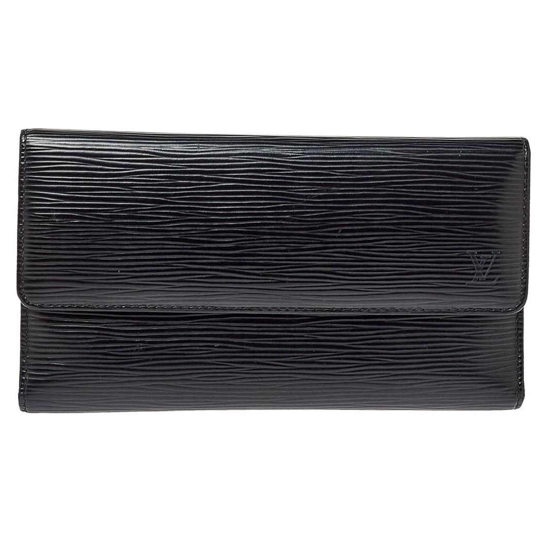 Louis Vuitton Black Epi Porte Tresor International Long Wallet