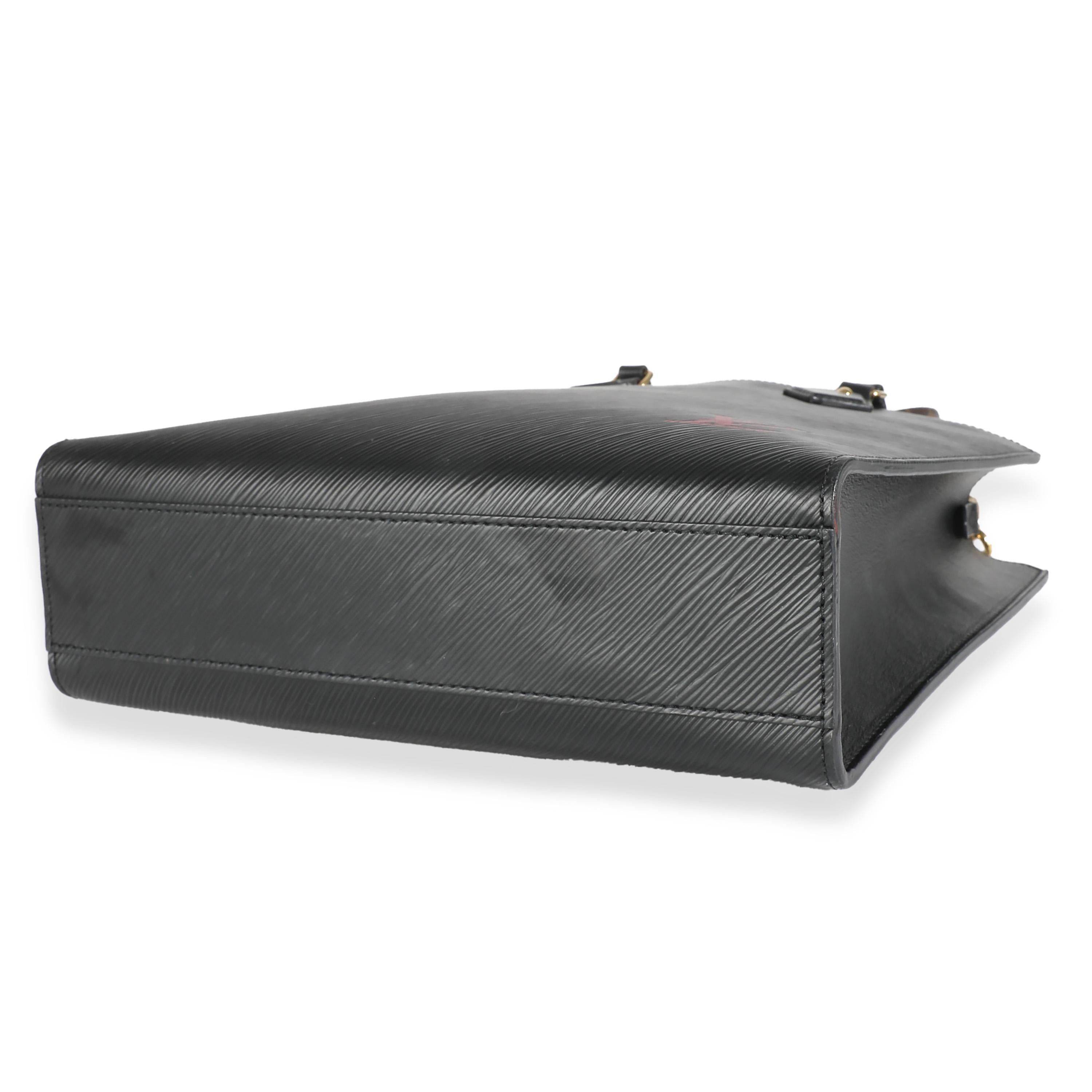 Women's Louis Vuitton Black Epi Sac Plat PM For Sale