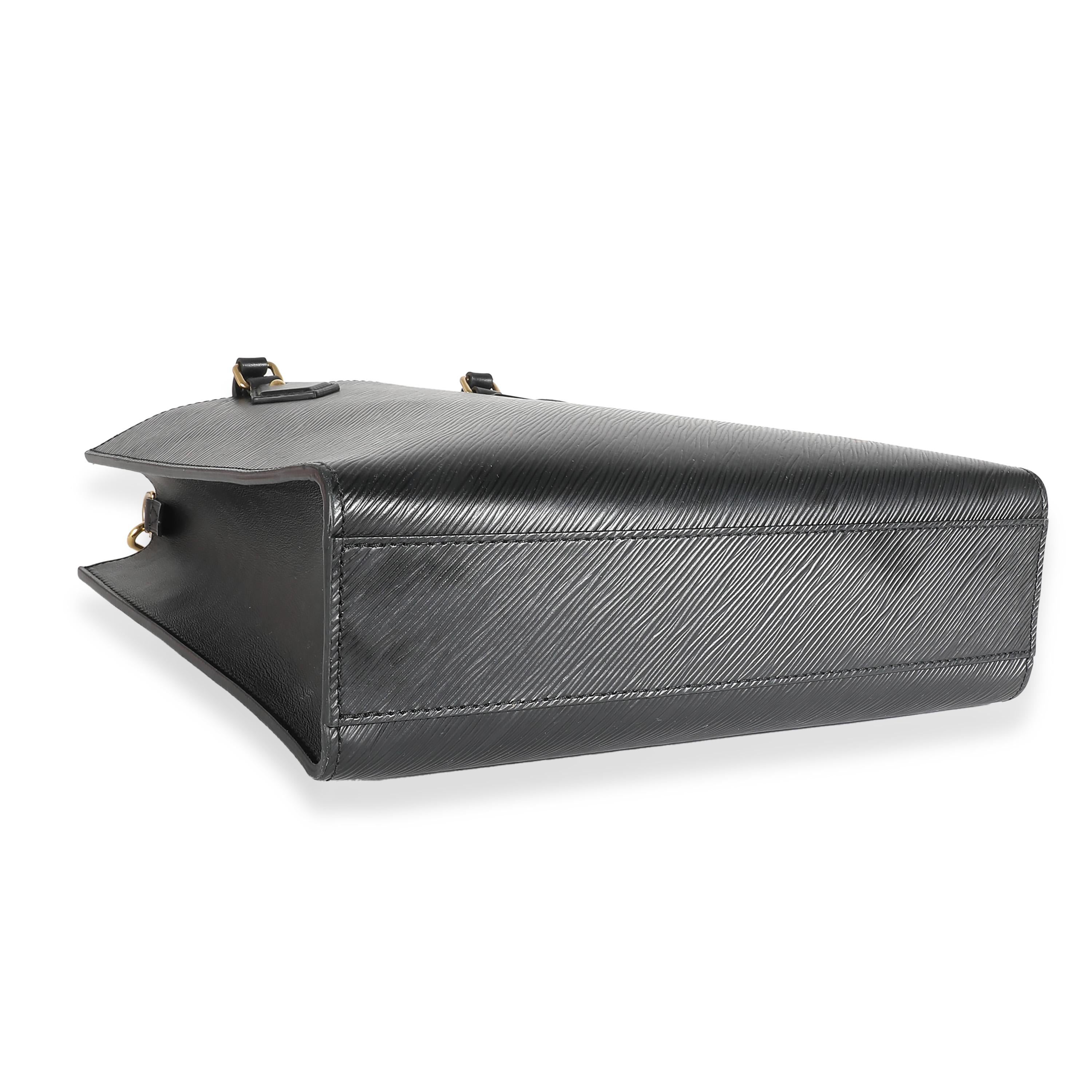 Louis Vuitton Black Epi Sac Plat PM For Sale 1
