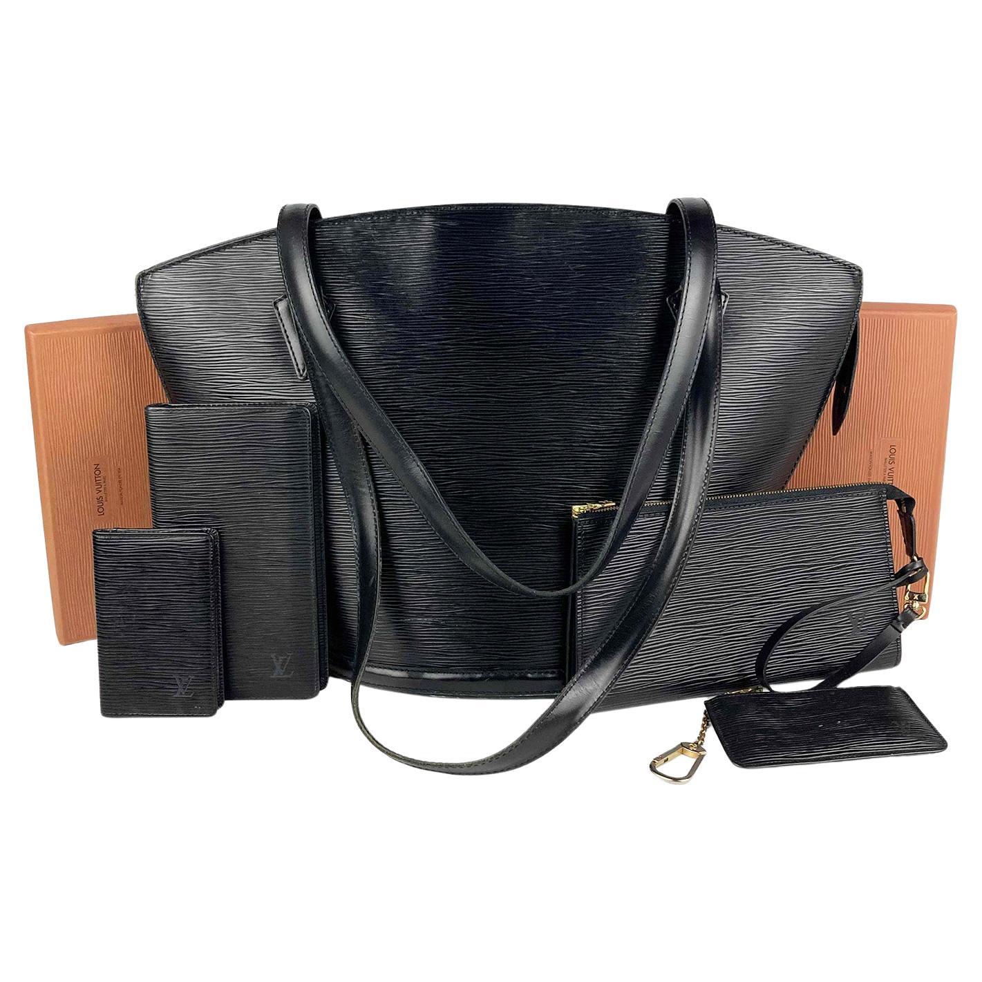 Louis Vuitton Fourre-tout Epi St Jacques noir avec portefeuilles et pochette en vente