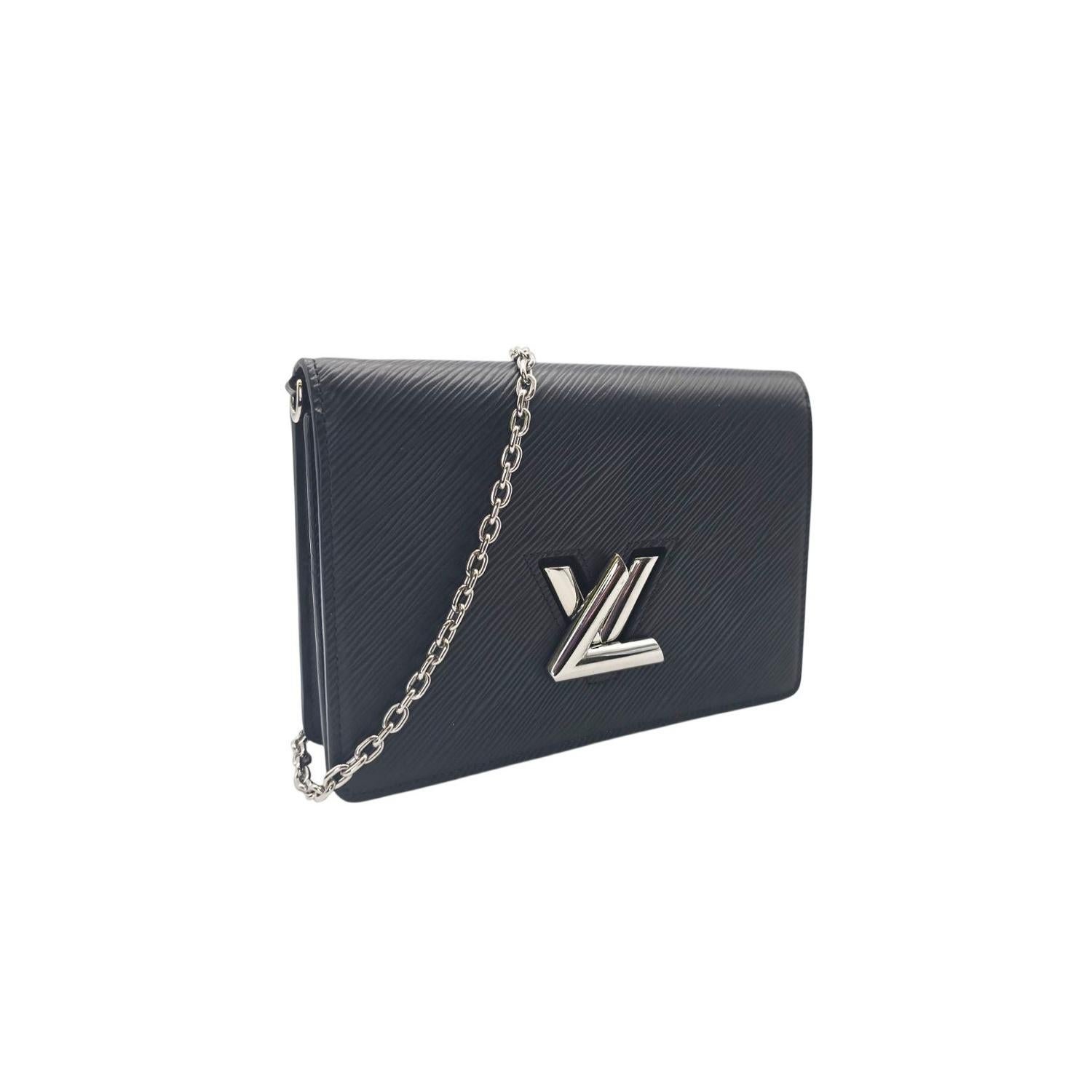 Noir Louis Vuitton Black Epi Twist Belt Chain Wallet en vente