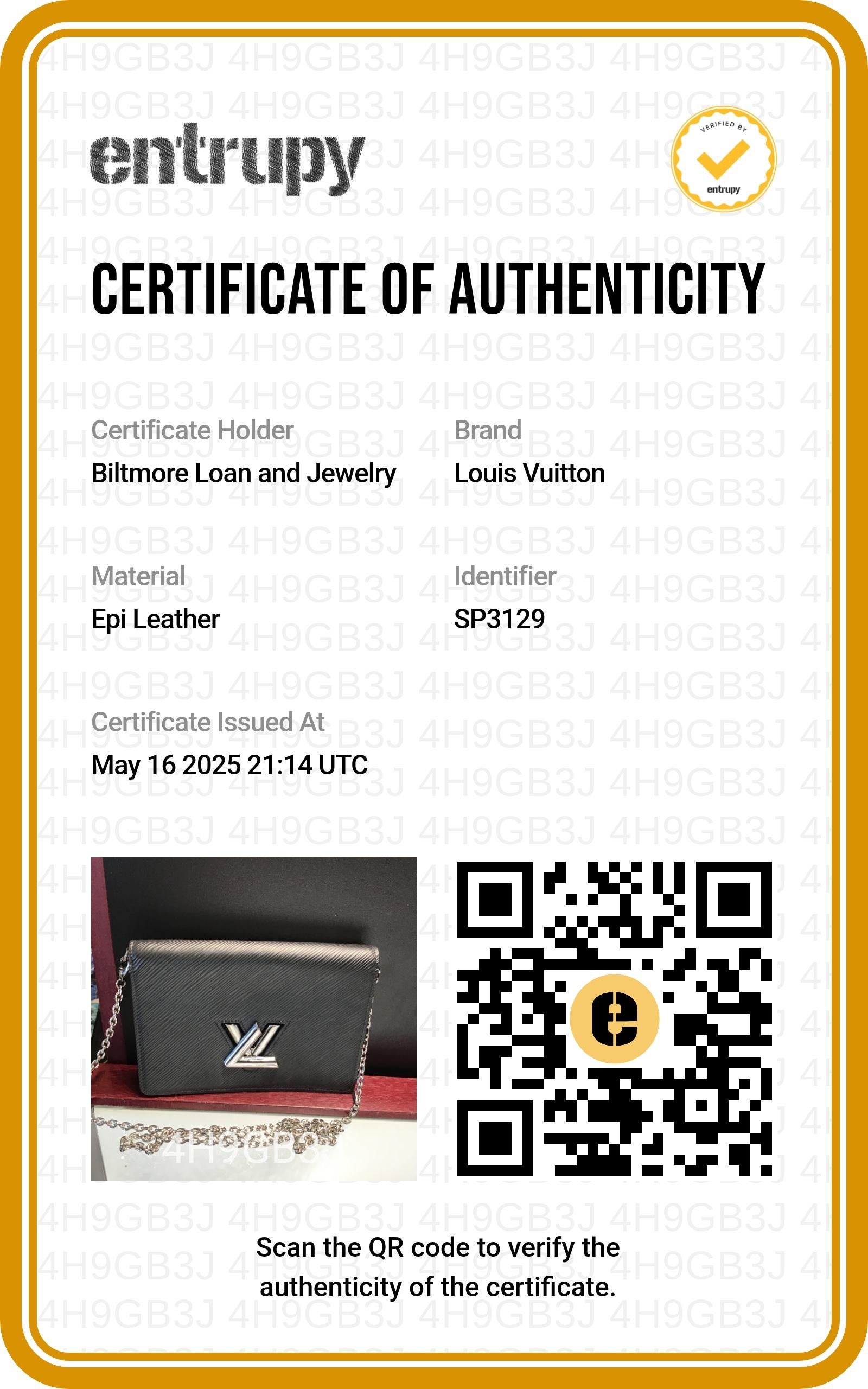 Louis Vuitton Black Epi Twist Belt Chain Wallet en vente 4