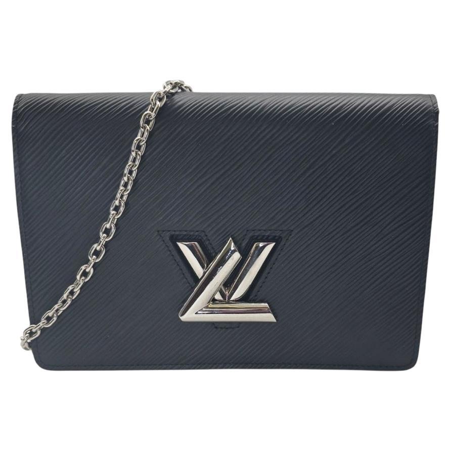 Louis Vuitton Black Epi Twist Belt Chain Wallet en vente