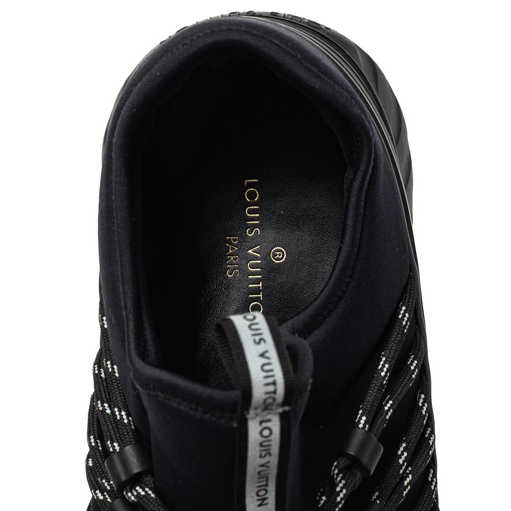 Men's Louis Vuitton Black Fabric And Mesh Fastlane Sneakers Size 42