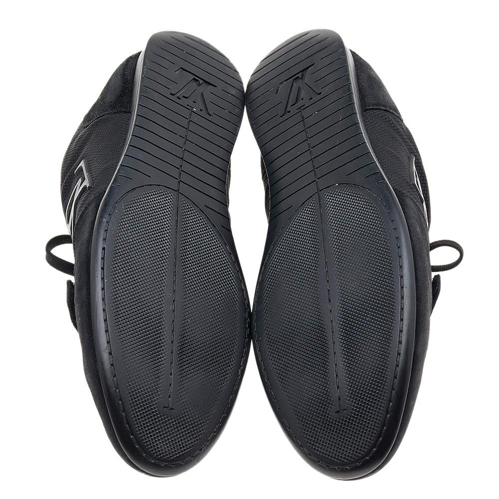 Louis Vuitton Black Fabric And Suede Low Top Sneakers Size 43 For Sale 3