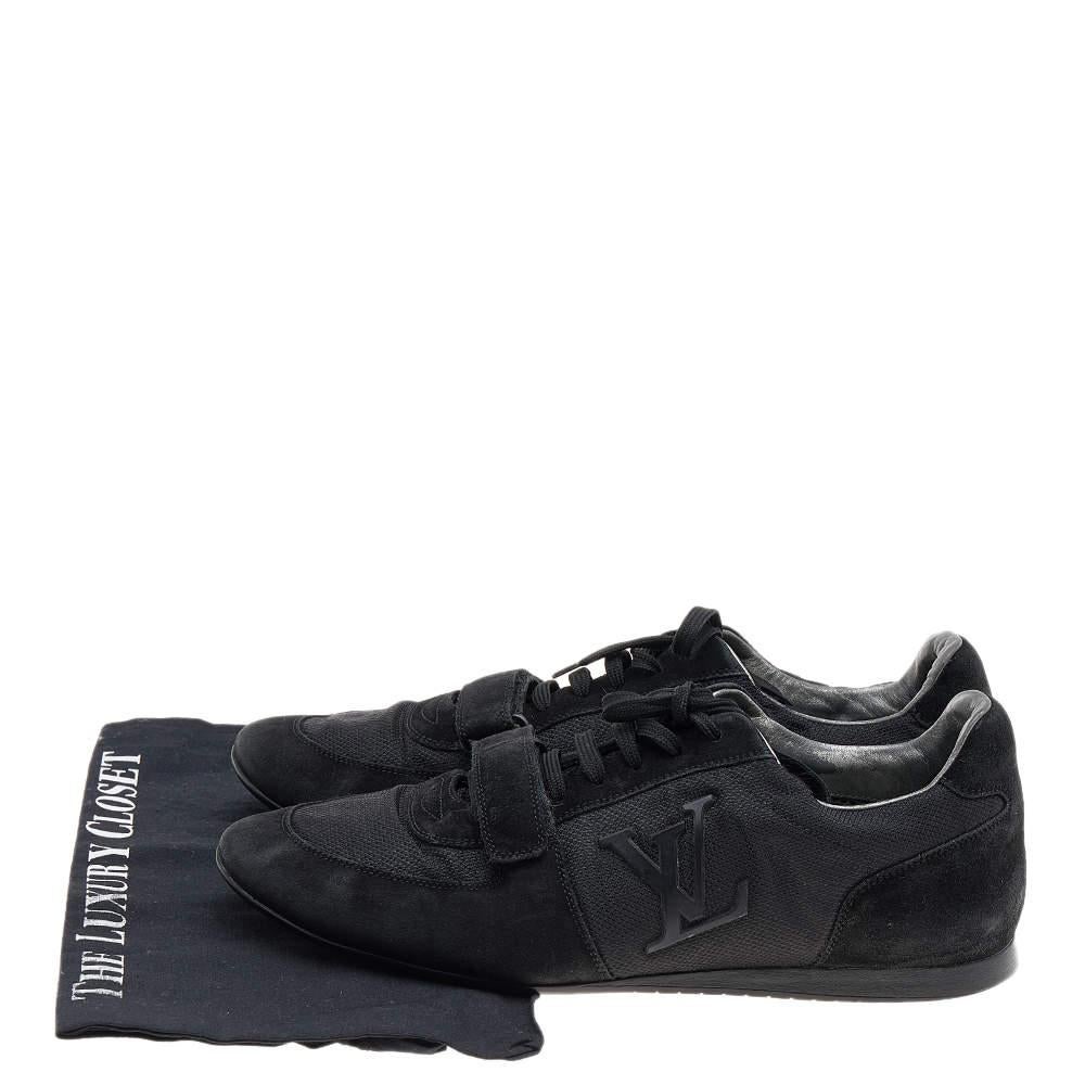 Louis Vuitton Black Fabric And Suede Low Top Sneakers Size 43 For Sale 4