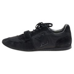 Used Louis Vuitton Black Fabric And Suede Low Top Sneakers Size 43