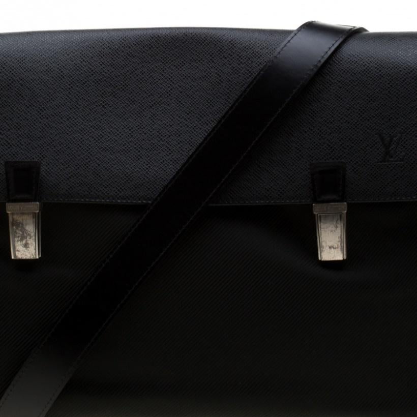 Louis Vuitton Black Fabric and Taiga Leather Saratov GM Messenger Bag 7