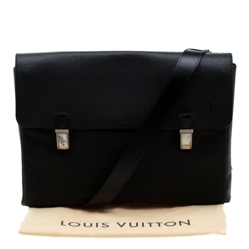 Louis Vuitton Black Fabric and Taiga Leather Saratov GM Messenger Bag 8