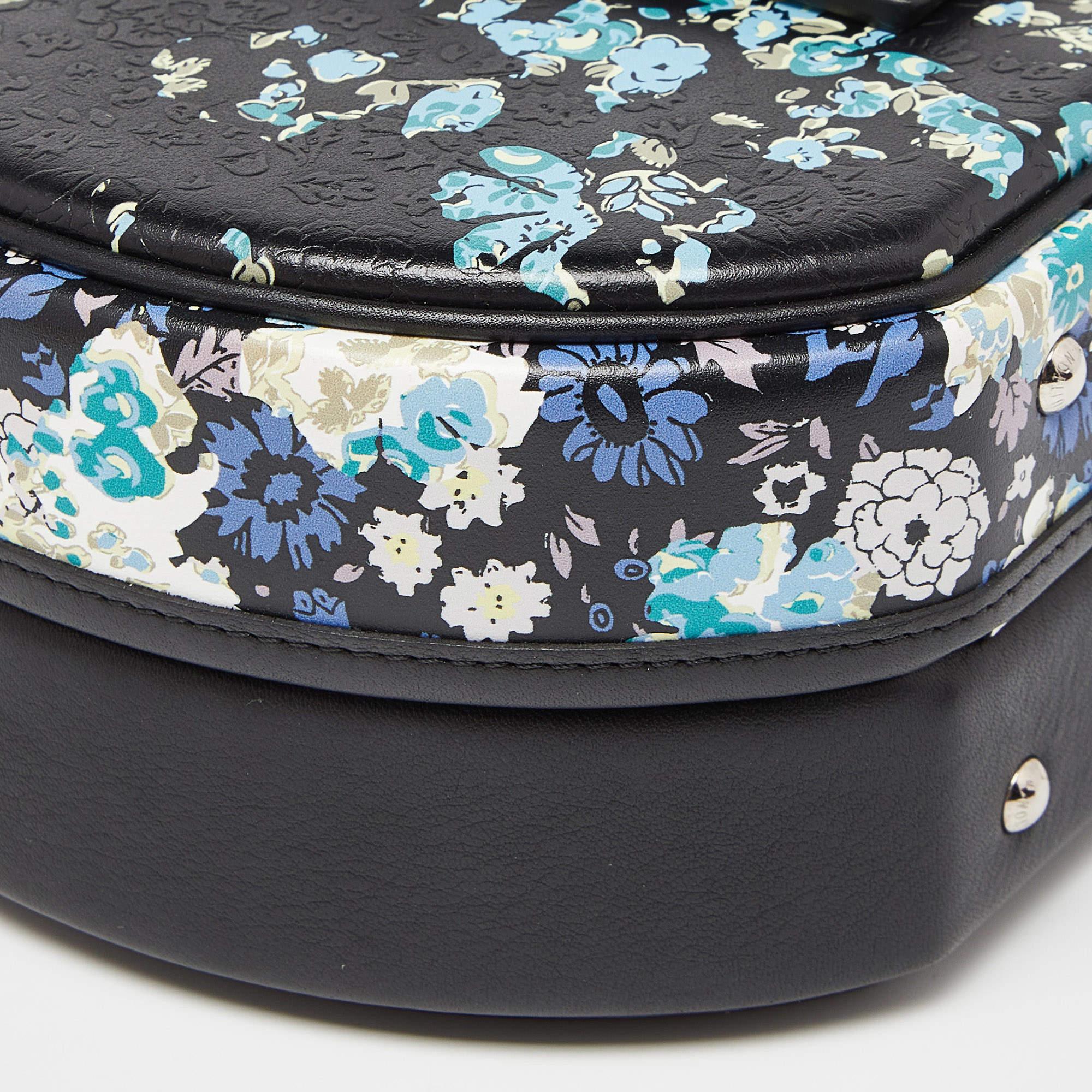 Louis Vuitton Black Floral Print Leather Petite Boite Chapeau Bag 7