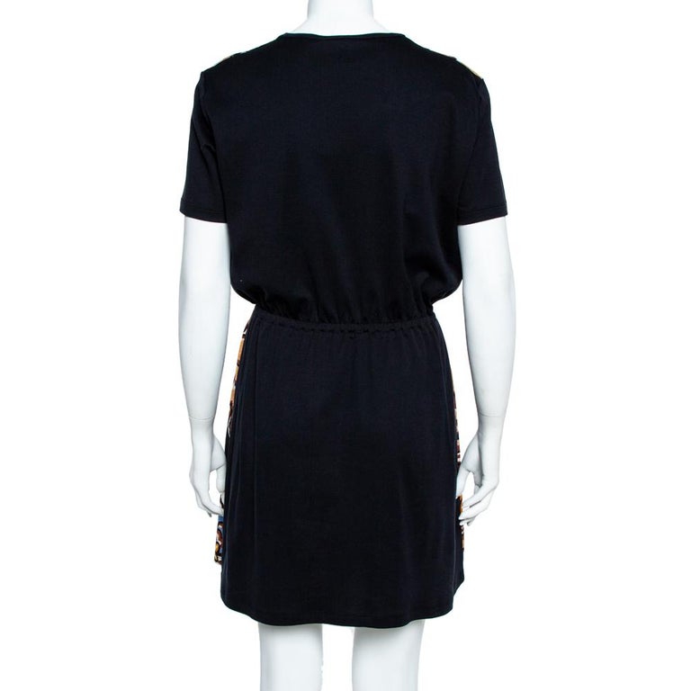 Louis Vuitton Black Floral Print Mini Dress L