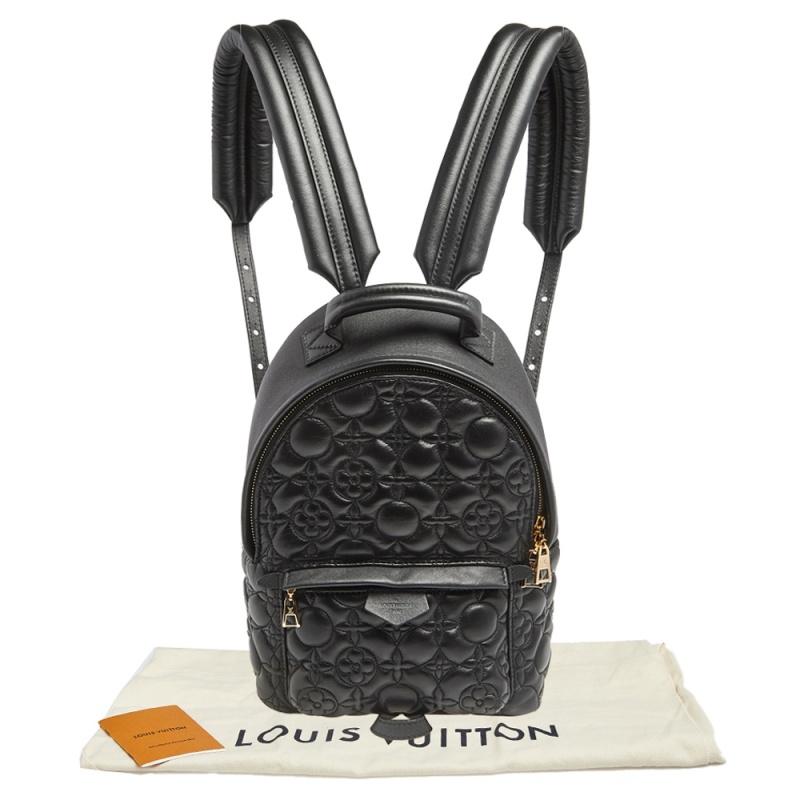 Louis Vuitton Black Flower Malletage Leather Palm Springs PM Backpack 5