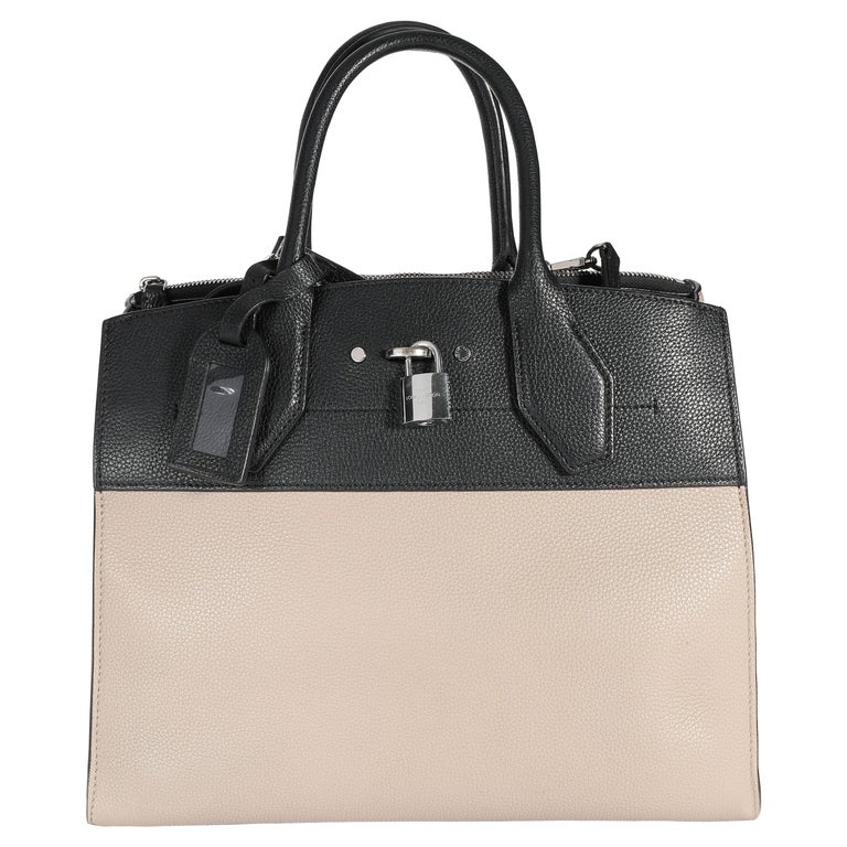 Louis Vuitton Black and Galet Calfskin City Steamer MM For Sale at 1stDibs