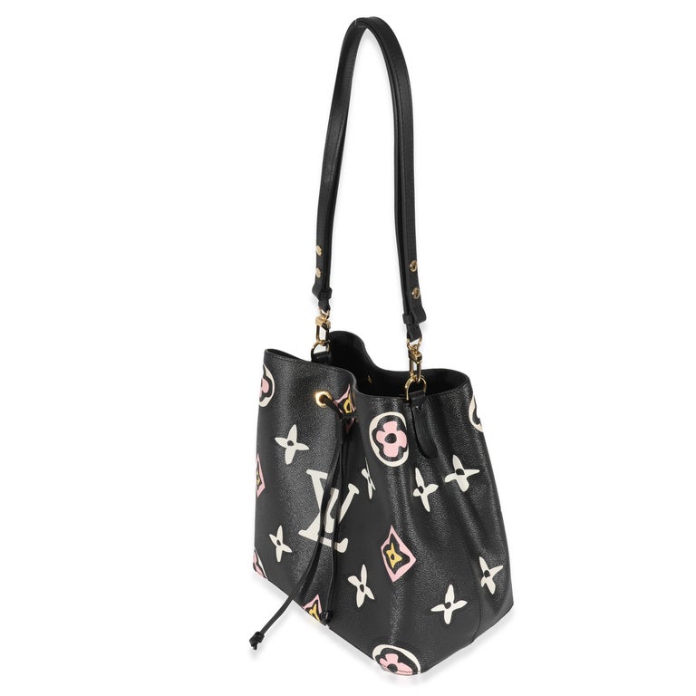 Louis Vuitton Neonoe MM Ladies Shoulder Bag Handbag Monogram White Black  Orange