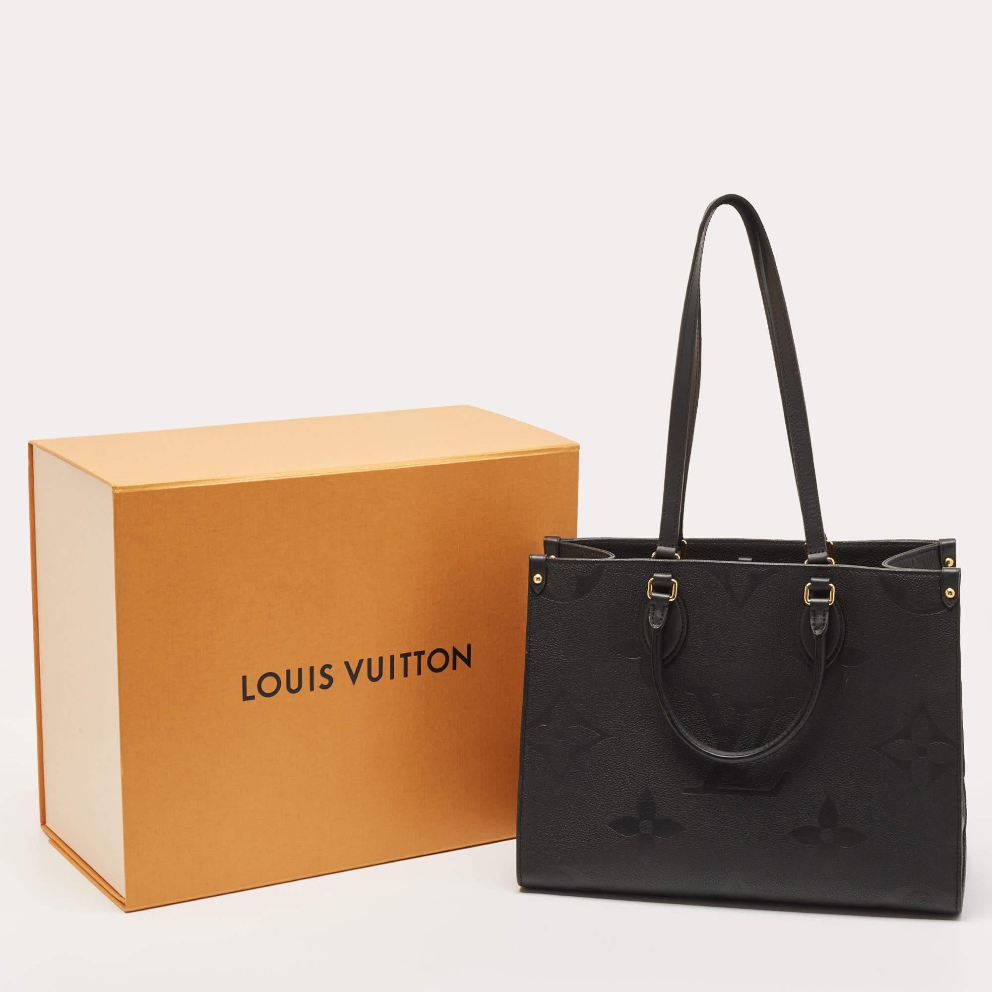 Louis Vuitton Black Giant Monogram Empreinte Leather Onthego MM Bag 6