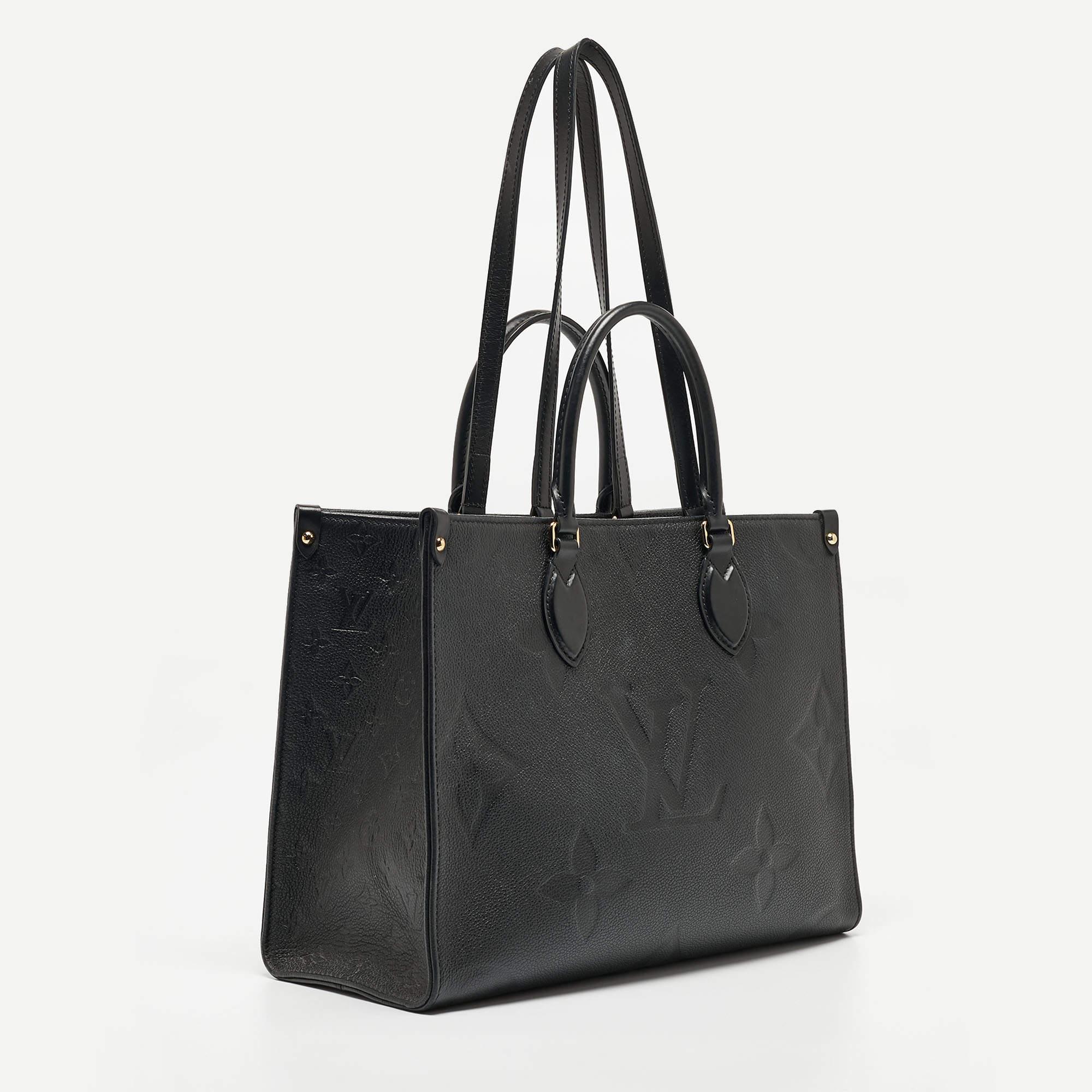 Louis Vuitton Black Giant Monogram Empreinte Leather Onthego MM Bag 12