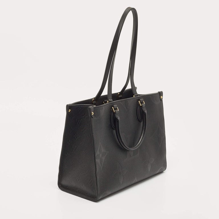 Onthego MM Tote Bag - Luxury Monogram Empreinte Leather Black