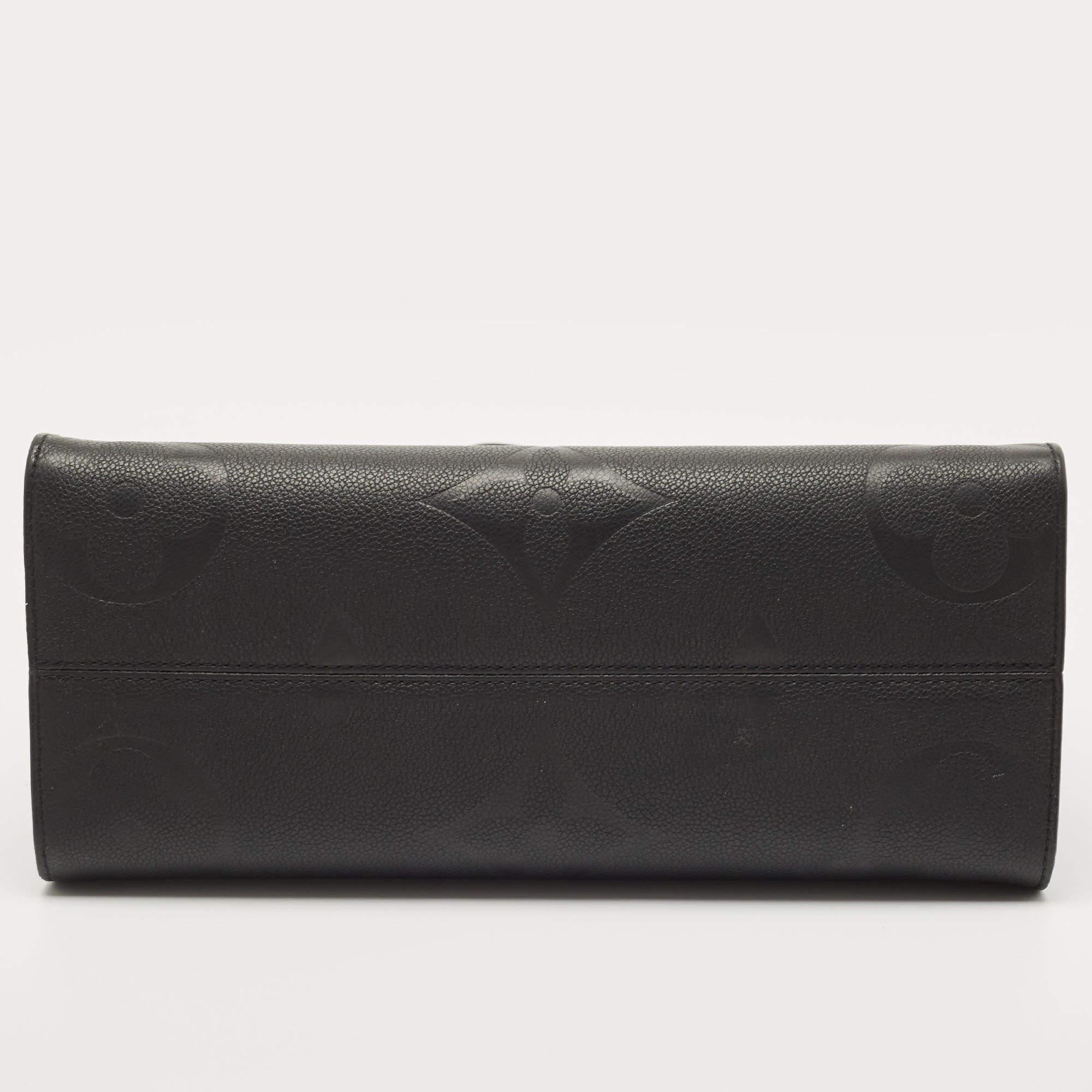 Louis Vuitton Black Giant Monogram Empreinte Leather Onthego MM Bag 1