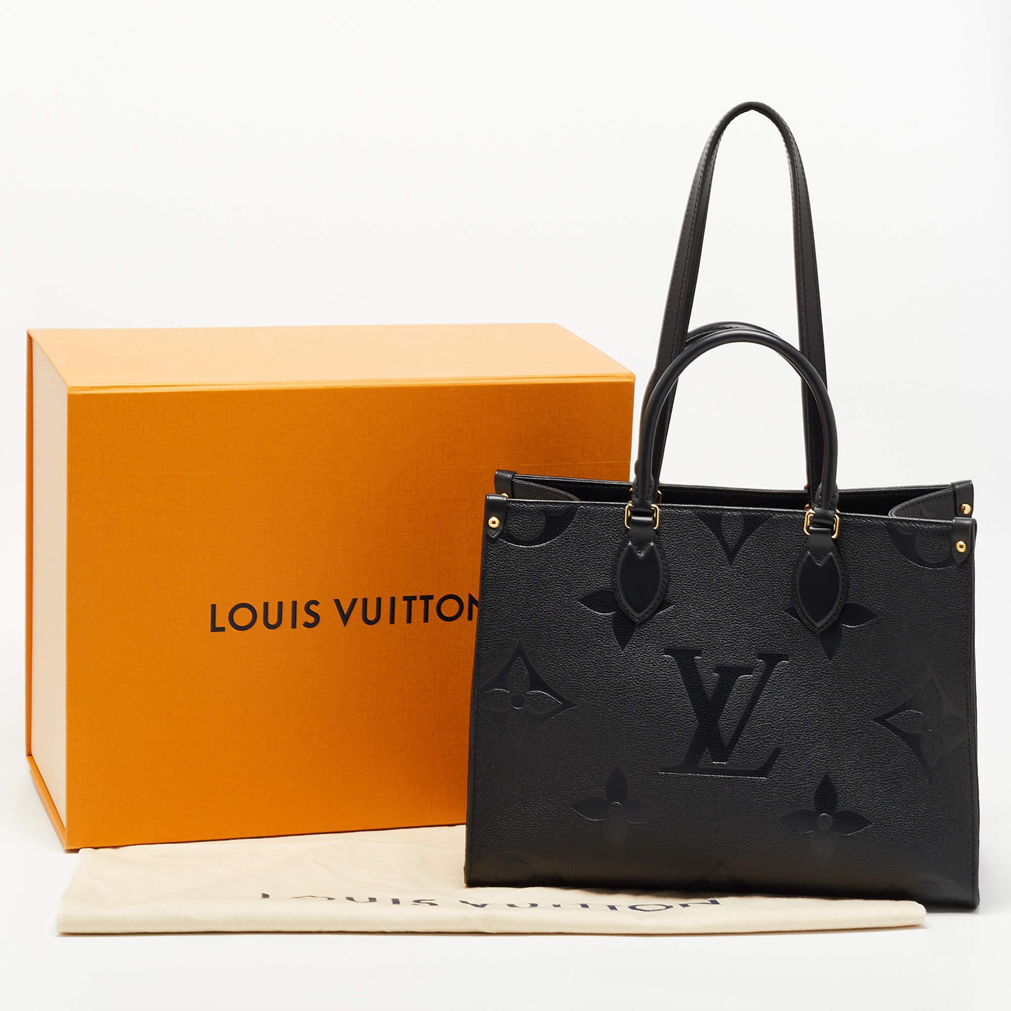 Louis Vuitton Black Giant Monogram Empreinte Leather Onthego MM Bag 1