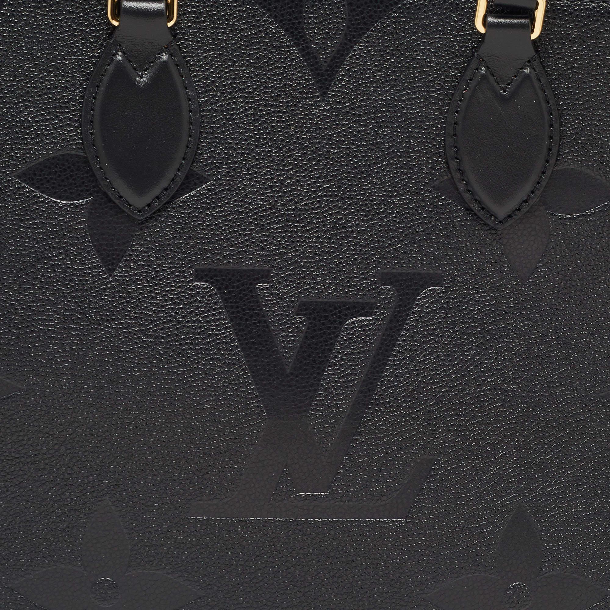 Louis Vuitton Black Giant Monogram Empreinte Leather Onthego MM Bag 2