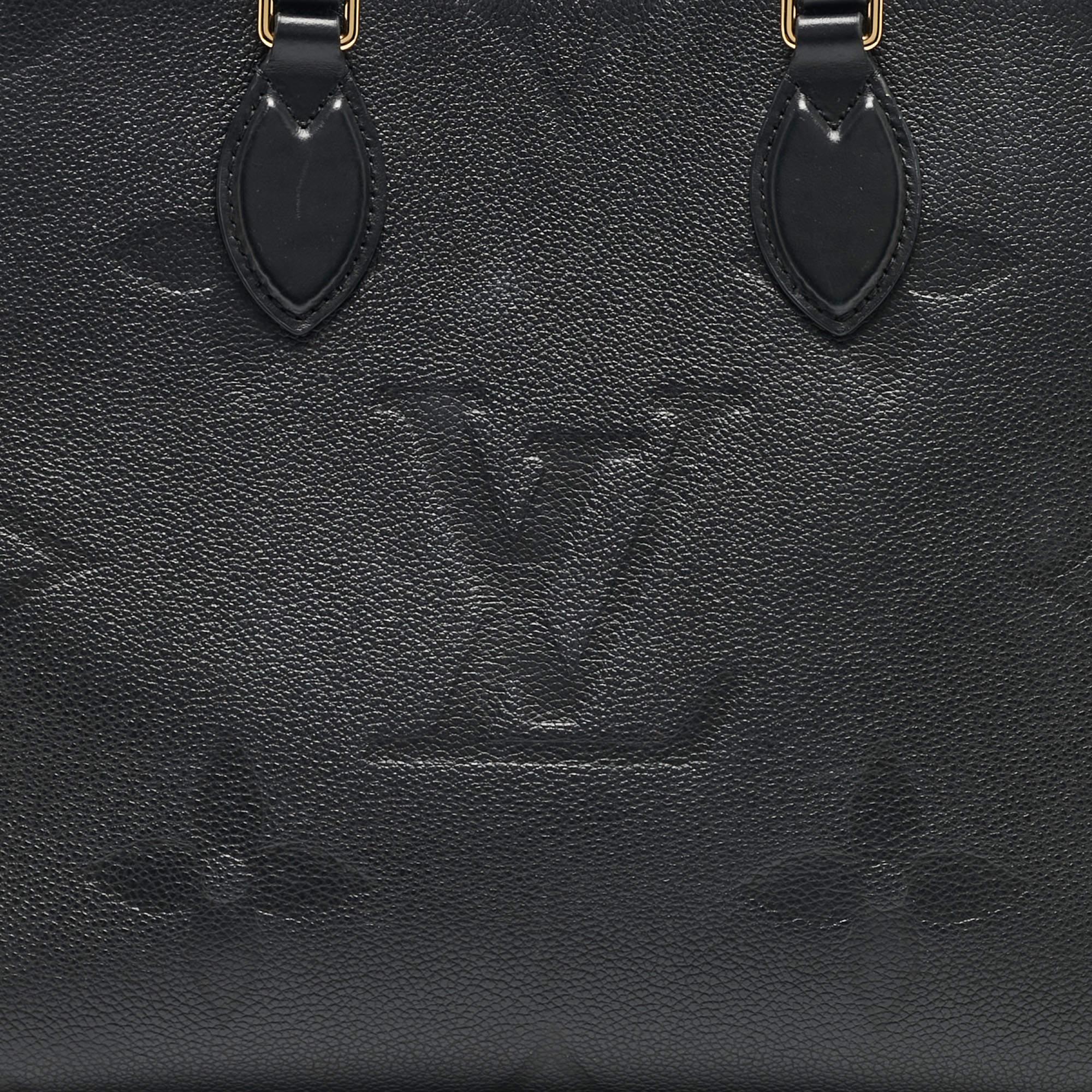 Louis Vuitton Black Giant Monogram Empreinte Leather Onthego MM Bag 3