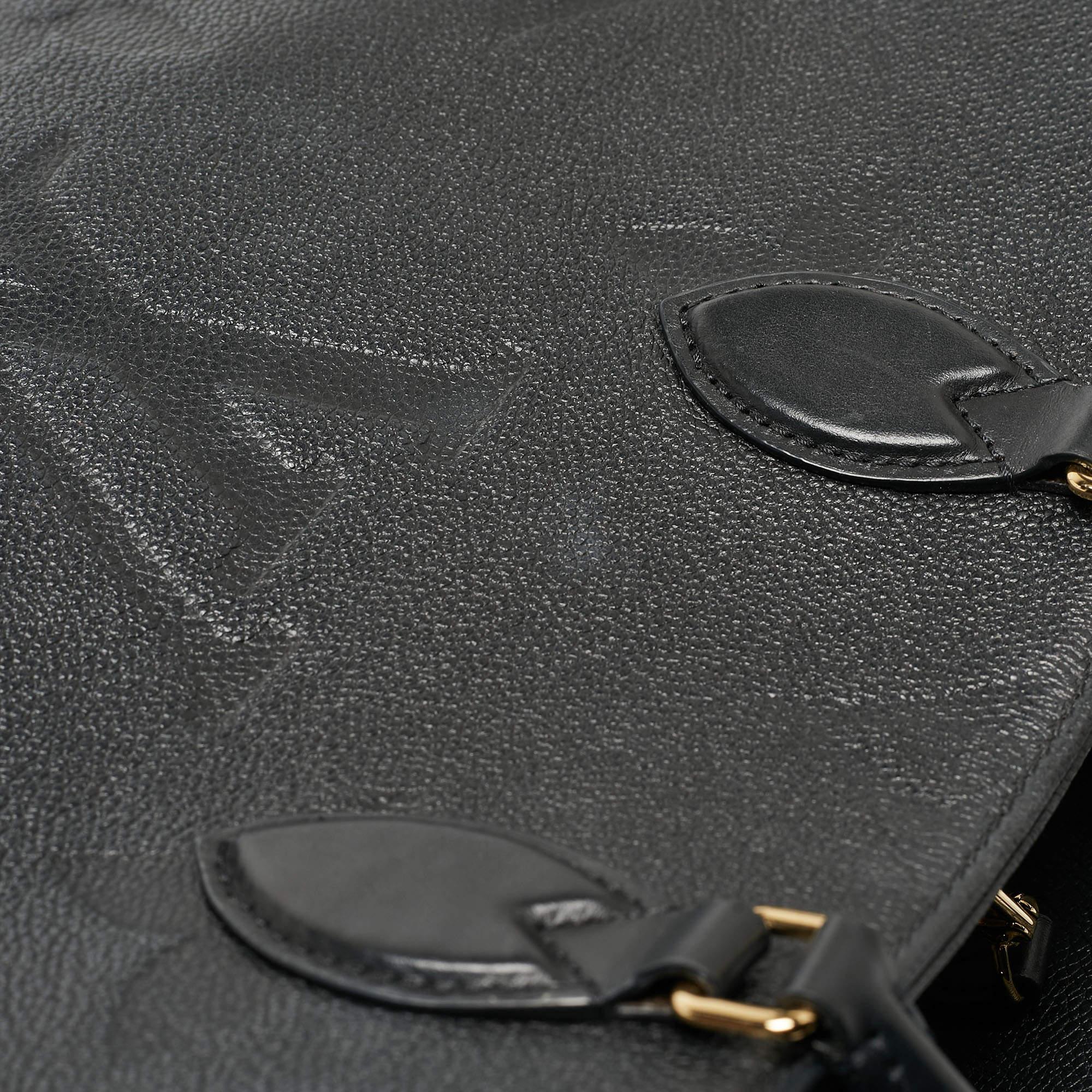 Louis Vuitton Black Giant Monogram Empreinte Leather Onthego MM Bag 4