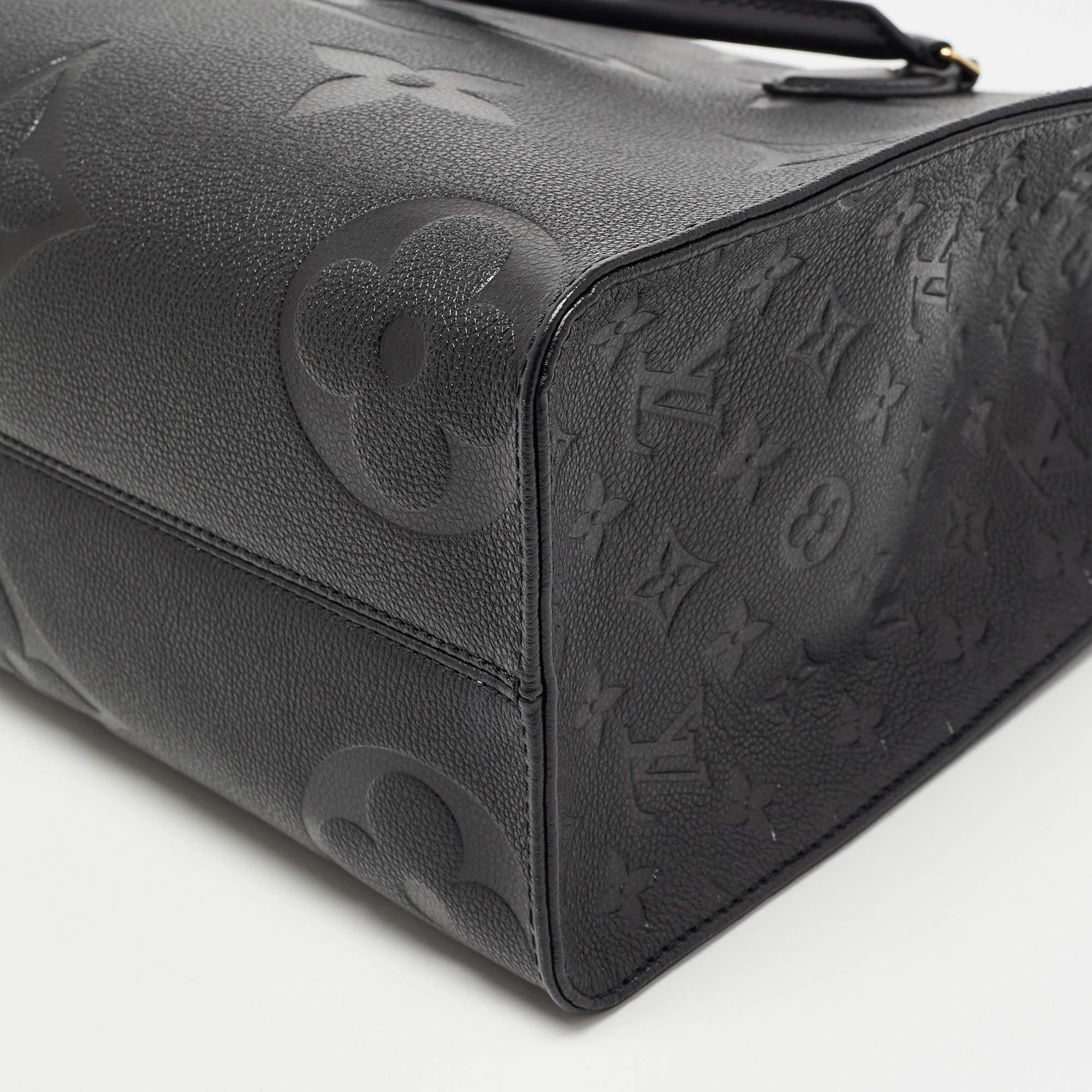 Louis Vuitton Black Giant Monogram Empreinte Leather Onthego MM Bag 4