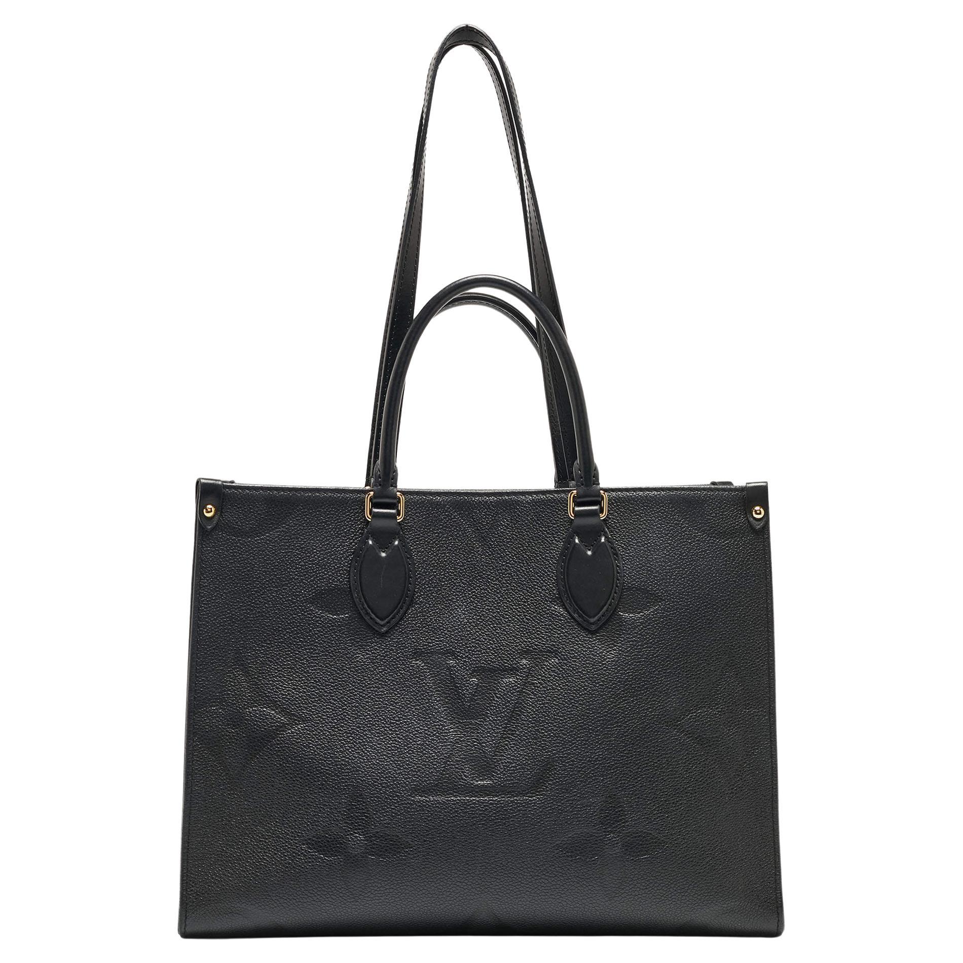 Louis Vuitton Black Giant Monogram Empreinte Leather Onthego MM Bag