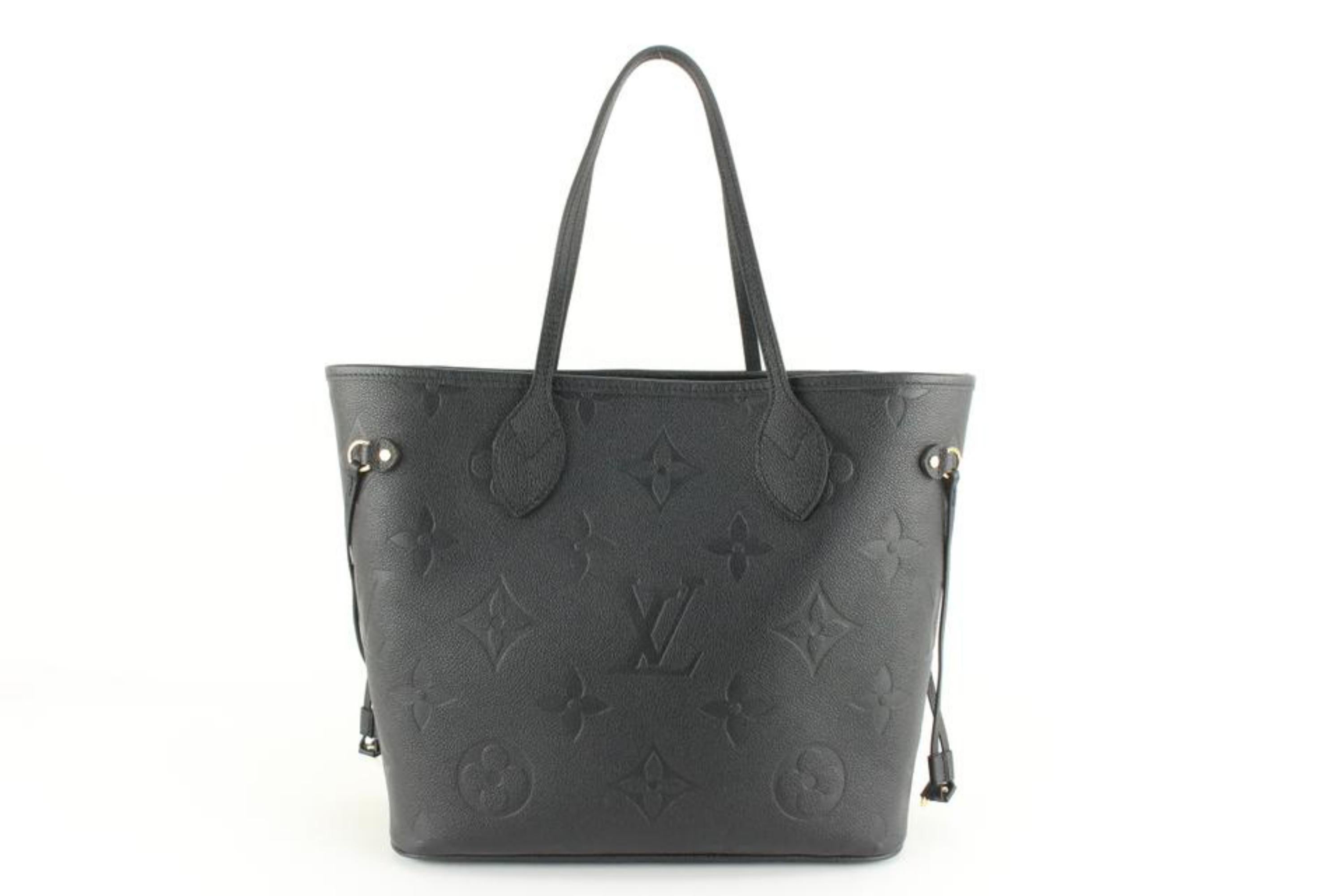 Louis Vuitton Black Giant Monogram Empreinte Neverfull MM Tote Bag 74lv825s 1