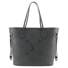 Louis Vuitton Black Giant Monogram Empreinte Neverfull MM Tote Bag 74lv825s