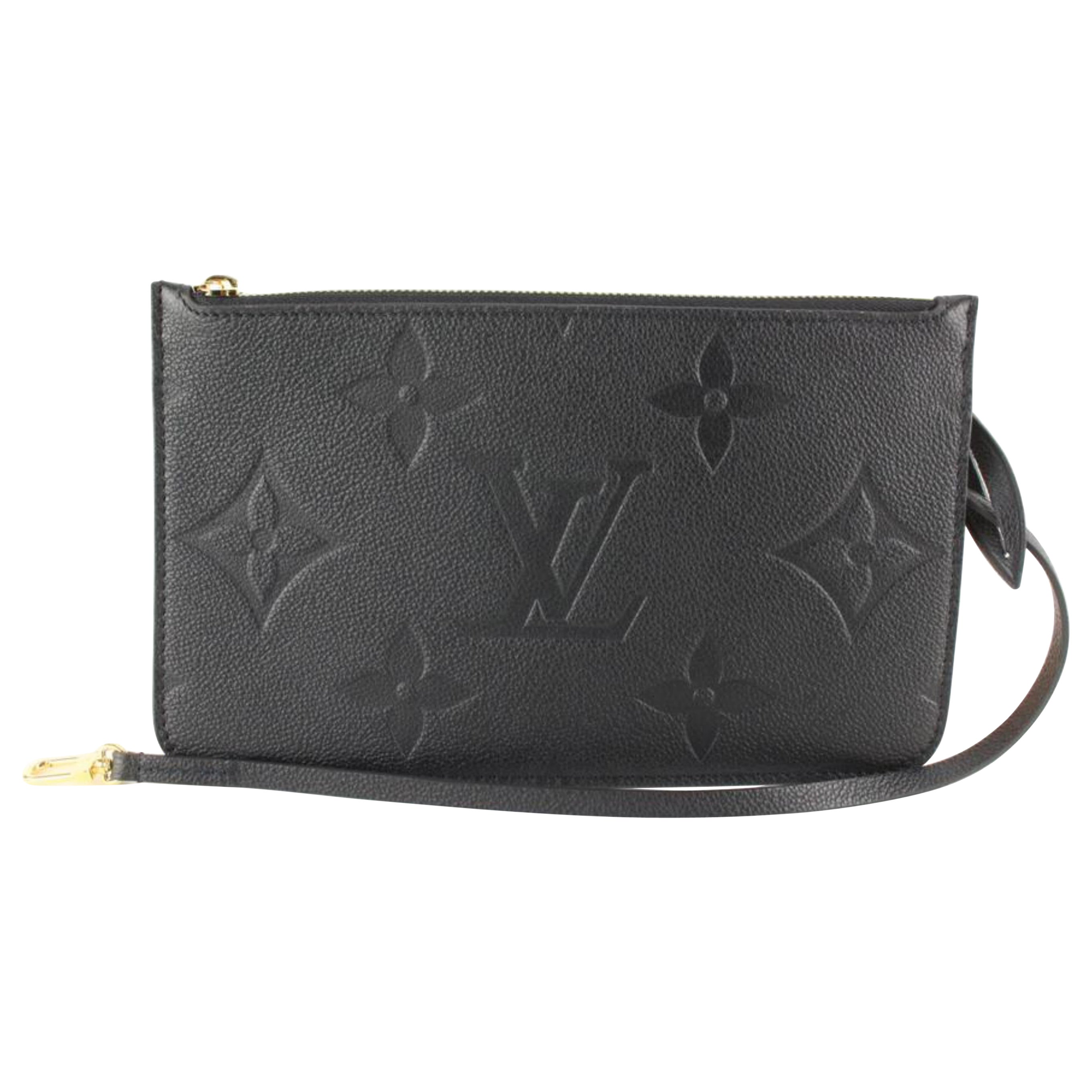 Louis Vuitton Black Giant Monogram Empreinte Neverfull Pochette MM or GM 76lv825