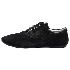 Louis Vuitton Black Glitter Suede Lace Up Oxfords Size 39