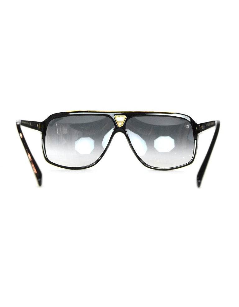 Louis Vuitton Black and Gold-tone Evidence Sunglasses Rt $760 at 1stDibs