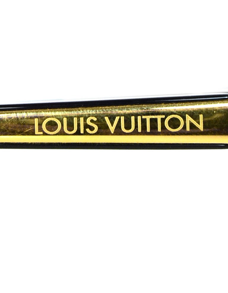 Louis Vuitton The Party Aviator Sunglasses, Monogram Black And Gold,  Preowned In Box WA001