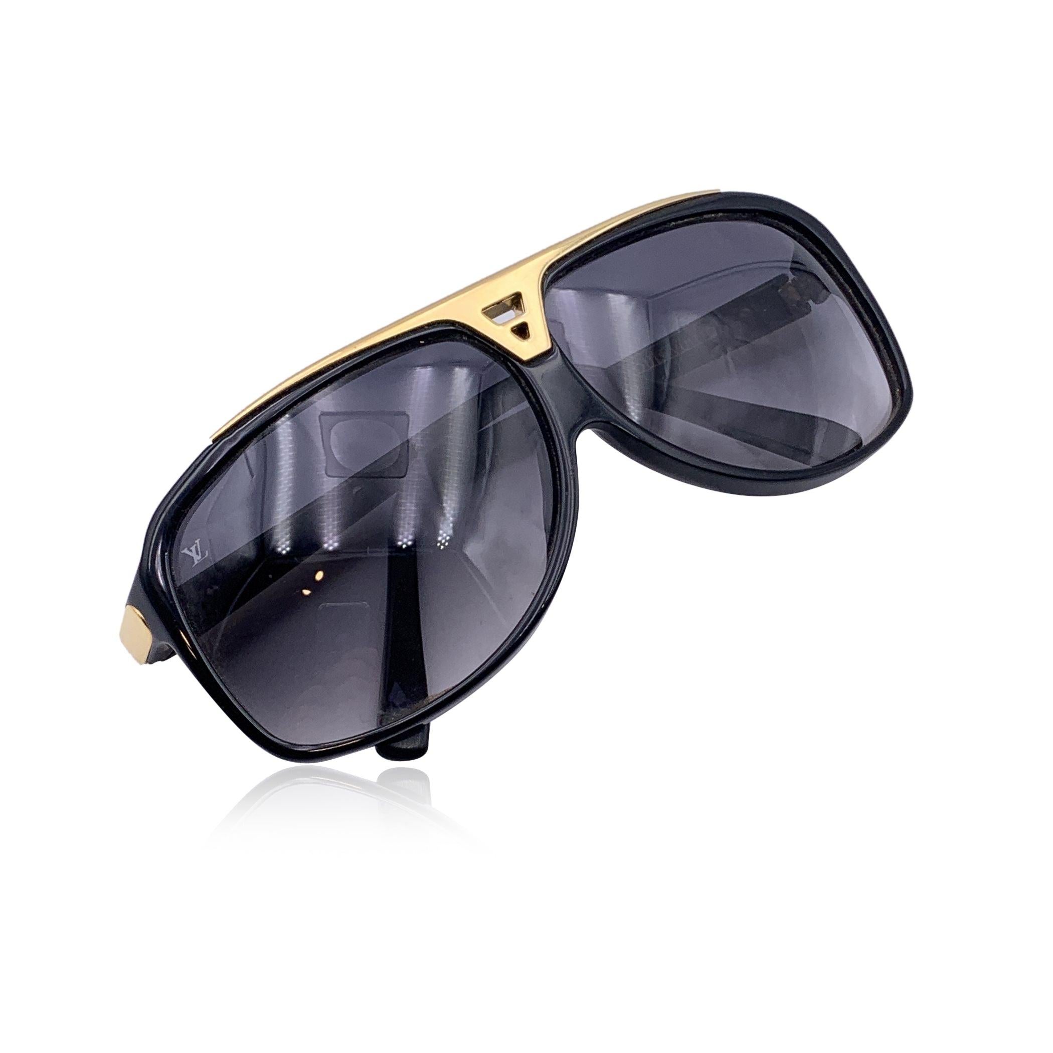 Gafas de sol Louis Vuitton Evidence Aviator Oro Negro Z0350E 66/7 en Excelente Estado en Rome, Rome