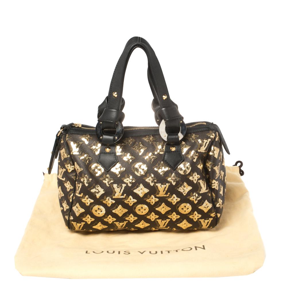 Louis Vuitton Black/Gold Monogram Canvas Limited Edition Eclipse Speedy 28 Bag 5
