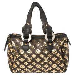 Louis Vuitton Black/Gold Monogram Canvas Limited Edition Eclipse Speedy 28 Bag