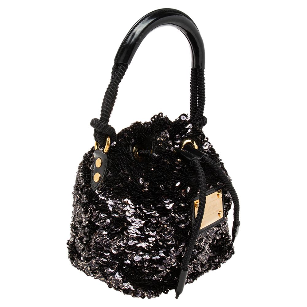 Women's Louis Vuitton Black/Gold Sequins Mini Noe Rococo Bag