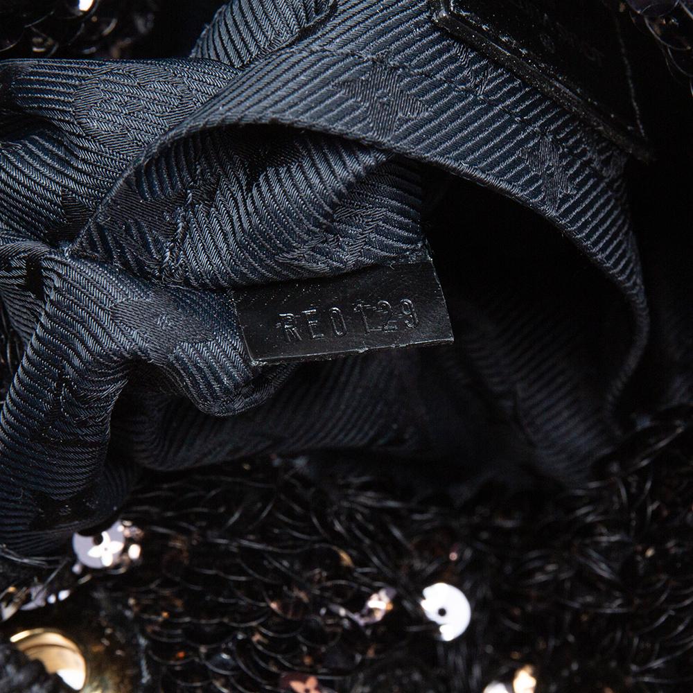 Louis Vuitton Black/Gold Sequins Mini Noe Rococo Bag 2